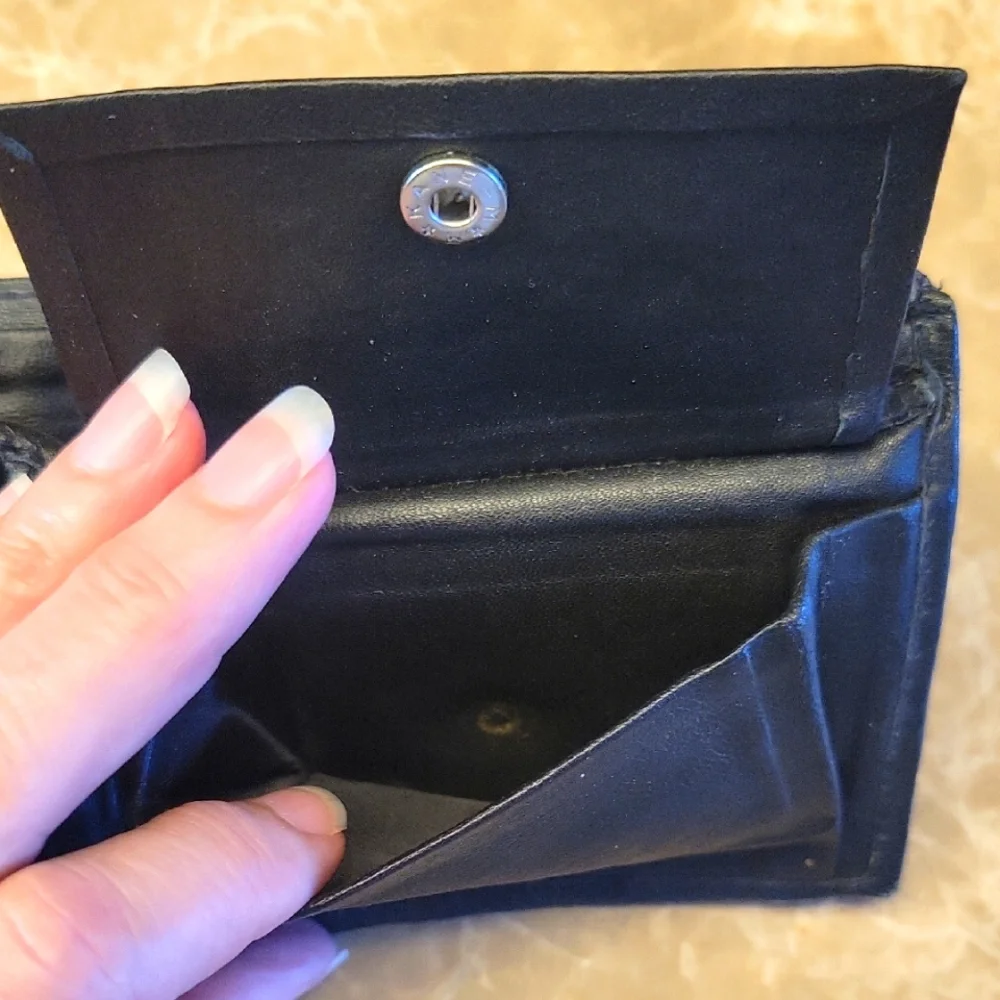 Black Money & Card Holder Genuine Leather Accessory